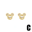 European and American new simple sweet bear earrings net celebrity cute versatile exquisite earrings student earrings ert28