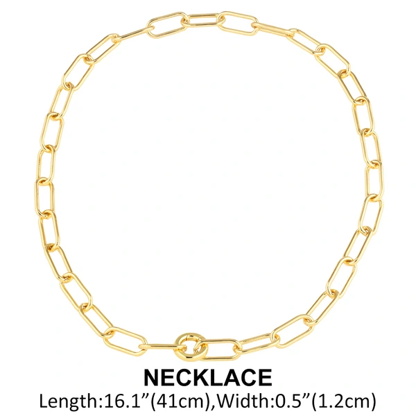 AS jewelry European and American fashion simple versatile copper plated 18k gold chain clavicle necklace set nkp85