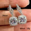 New hot selling exquisite full diamond square zircon earrings for women all-match Ruili street style earrings