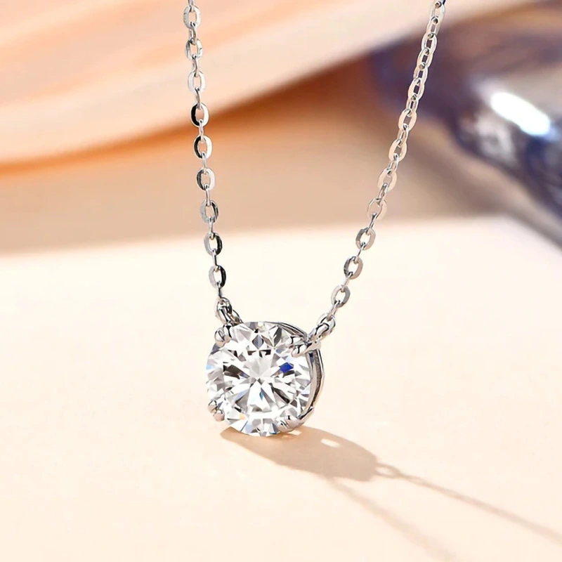  Anniversary gift simple zircon necklace round geometric minimalist design jewelry exquisite and elegant necklace