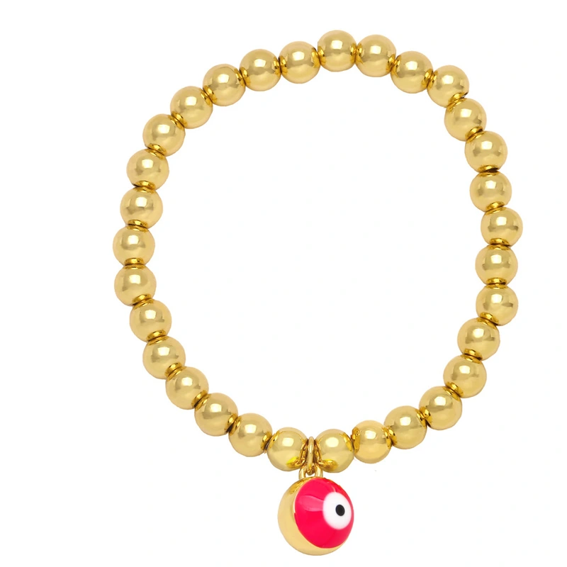 Clearance Europe and the United States hot selling devil eye bell bracelet female niche copper plated 18K gold bead bracelet brj83