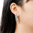 Hot selling retro Chinese style earrings, fashionable geometric imitation turquoise earrings, popular earrings