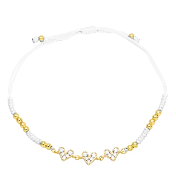 Colorful zircon heart bracelet Bohemian ethnic style hand-woven bracelet European and American bracelet wholesale brg30