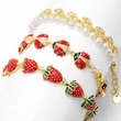 AS jewelry new pearl cherry strawberry insect oil drop bracelet brj54 bracelet