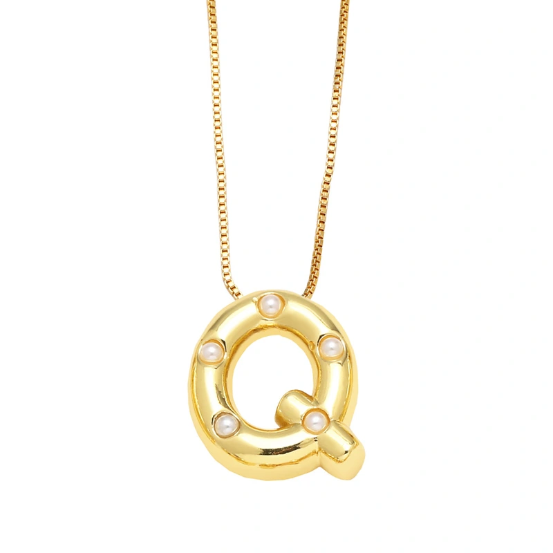 AS jewelry European and American 26 English letters pendant necklace female pearl gold-plated clavicle chain nka058