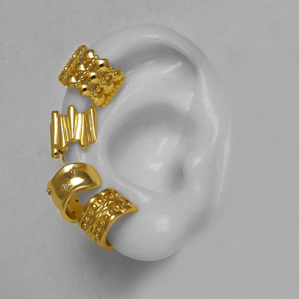 AS jewelry hot style irregular ear clip no ear piercing gold-plated earrings err01 ear cuff