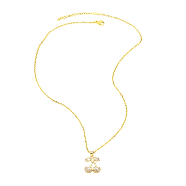 AS jewelry Europe and the United States hot selling full zircon fruit cherry strawberry pendant necklace clavicle chain female nkb203