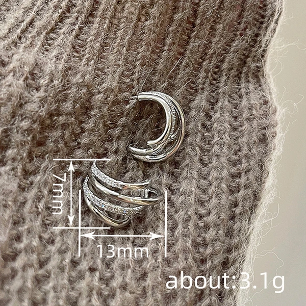  Cool style simple line earrings high-end style popular hot jewelry minimalist style temperament jewelry