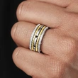 Metal electroplating two-color simple ring unisex daily matching ring fashionable niche personality