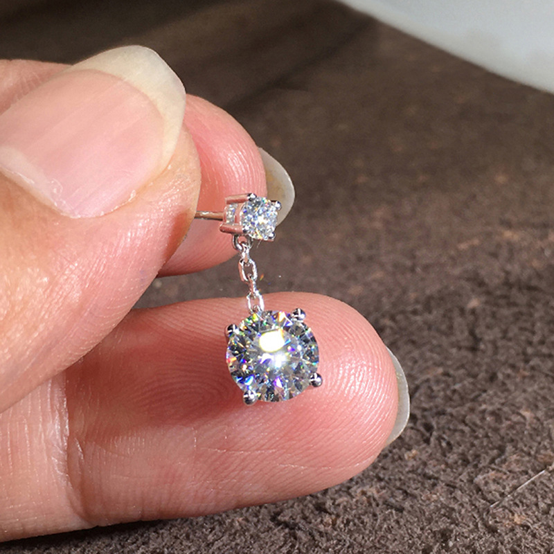  Business attendance simple geometric zircon earrings for women minimalist daily matching accessories hot selling