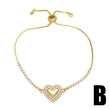 Hot selling love inlaid zircon bracelet female personality versatile gold-plated boy and girl jewelry brc98