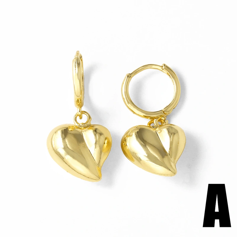 AS jewelry new glossy love heart copper plated 18k gold earrings earrings earrings era282