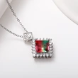 New pendant luxury geometric diamond colored gemstone necklace simulation tourmaline colored zircon clavicle chain