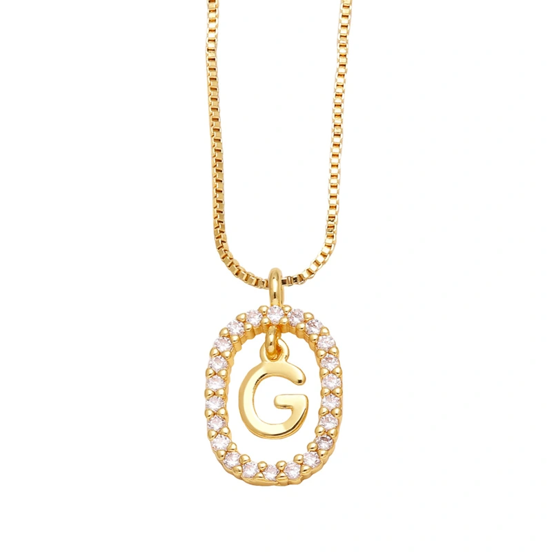 AS jewelry new style inlaid zircon 26 English letters necklace female gold-plated clavicle chain nka019