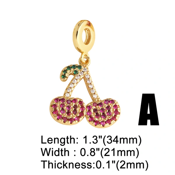 AS jewelry hot selling fruit full zircon cherry diy bracelet hand jewelry brn21 bracelet