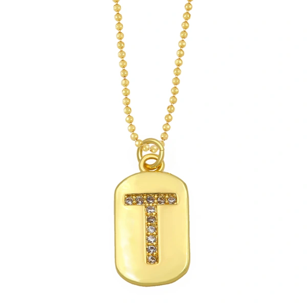 Cross-mirror 26 English letters necklace female European and American simple niche light luxury couple clavicle chain nkb123