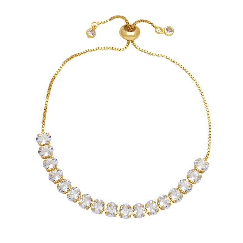 New European and American fashion color zircon bracelet female personality temperament versatile adjustable bracelet brd33