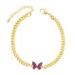 European and American style personality Cuban chain bracelet female Internet celebrity fashion trend high-end inlaid zircon butterfly bracelet brj33
