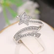 Super fairy design ring double layer wrapped sun and moon star open ring star meteor earring jewelry set