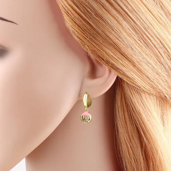 AS jewelry Europe and the United States hot selling donut oil drop earrings earrings copper plated 18k gold earrings earrings era056