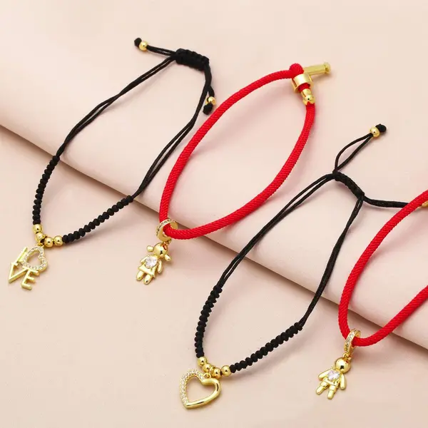 AS jewelry boy girl couple bracelet braided red rope love bracelet hand jewelry brj20