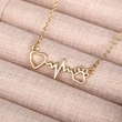    Cat paw necklace, European and American hot-selling heartbeat pattern clavicle necklace, fashionable heart-shaped necklace