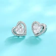  High-quality metal heart-shaped earrings, double-layer hollow exquisite earrings, small heart-to-heart earrings