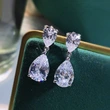 2023 New Water Drop Earrings for Women Exquisite Zircon Pear-Shaped Earrings Elegant Temperament Internet Celebrity Earrings