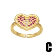 Clearance AS European and American colored zircon ring niche love love ring open ring riq51