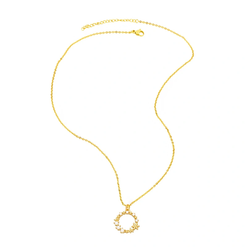 Clearance European and American style light luxury lucky wreath necklace female niche high-end clavicle chain necklace jewelry nkb615