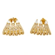 European and American fashion new simple inlaid zircon 18k gold earrings hot selling high-end fan-shaped earrings eru51