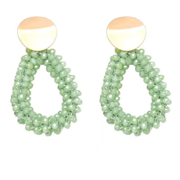 Hot selling rice bead earrings Bohemian crystal teardrop earrings hand-woven earrings era303