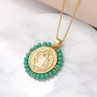 AS jewelry Our Lady pendant necklace female retro high-end gold-plated rice bead clavicle chain nkv59