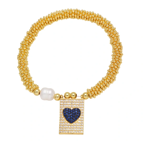 AS jewelry hot selling love pendant bracelet gold-plated full zircon hand jewelry bracelet brf07