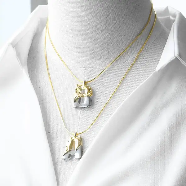 AS jewelry European and American 26 English letters pendant necklace female two-color gold-plated clavicle chain nkp20
