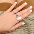   Hot selling retro single ring fashion popular geometric turquoise ring bohemian style ring