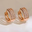 Micro-inlaid multi-layer line earrings hollow design classic versatile earrings temperament queen high-end earrings
