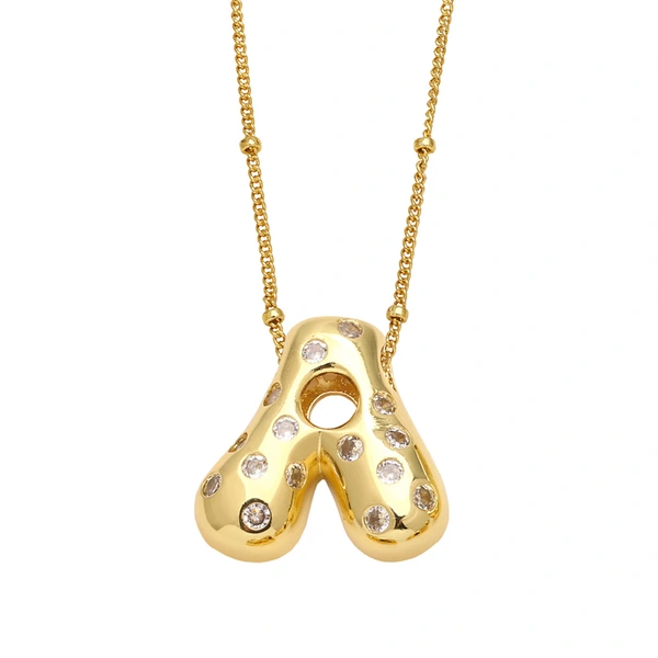 AS jewelry new fat 26 English letters pendant necklace gold-plated zircon clavicle chain nkq97