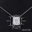  Chinese Valentine's Day gift square geometric pendant necklace classic versatile zircon jewelry fashion hot selling style