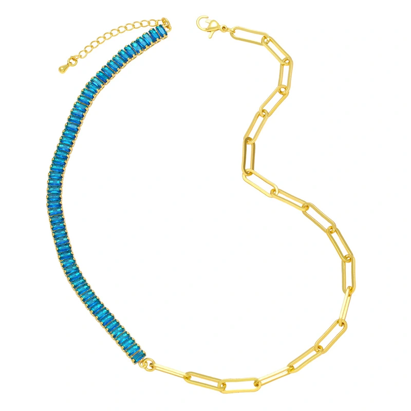 European and American niche light luxury zircon necklace sweet cool girl high-end style simple clavicle chain necklace nkb130