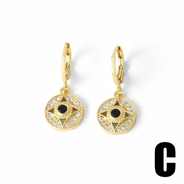 AS jewelry European and American hot devil eye pendant earrings female gold-plated zircon eye earrings era379