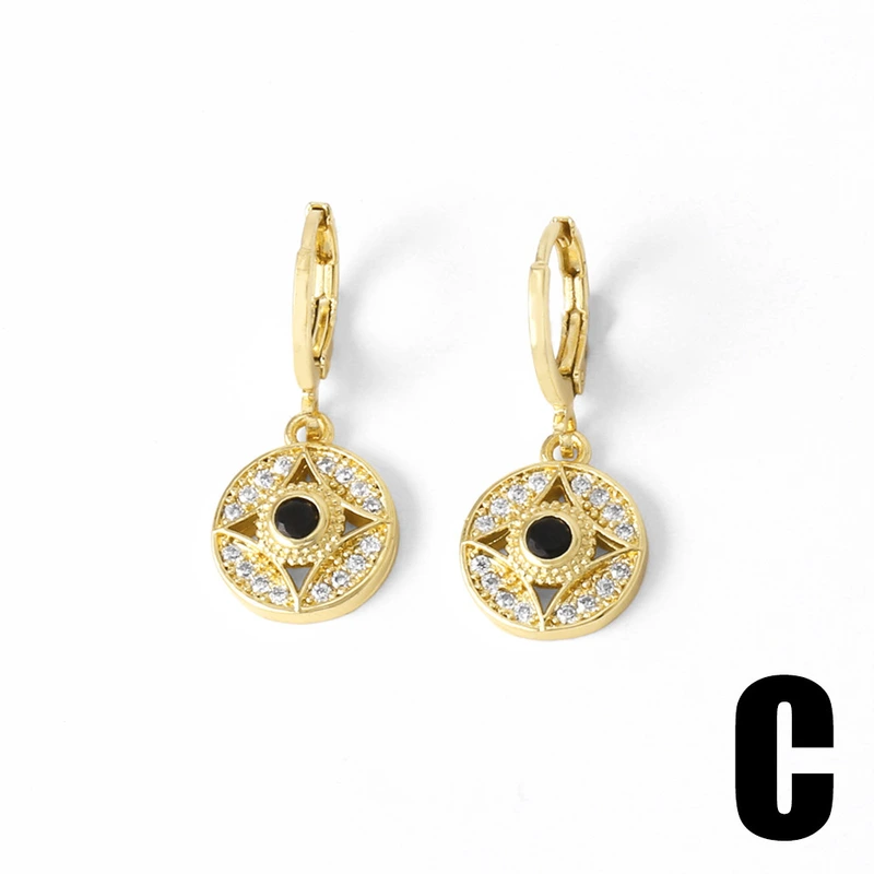 AS jewelry European and American hot devil eye pendant earrings female gold-plated zircon eye earrings era379