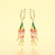  Holiday style flower morning glory earrings for women metal oil drop niche earrings fashionable pastoral style earrings