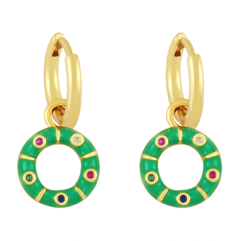 Clearance European and American earrings cute fun colorful geometric circle earrings women's trendy ethnic style earrings ery04
