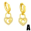 Clearance Korean version of the personalized earrings love lock earrings hollow cross butterfly star moon diamond earrings female erx07