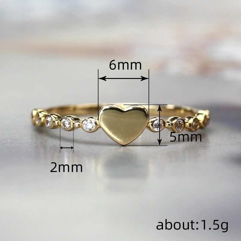  Fashionable love ring summer simple Japanese and Korean index finger ring temperament versatile fashion daily female ring
