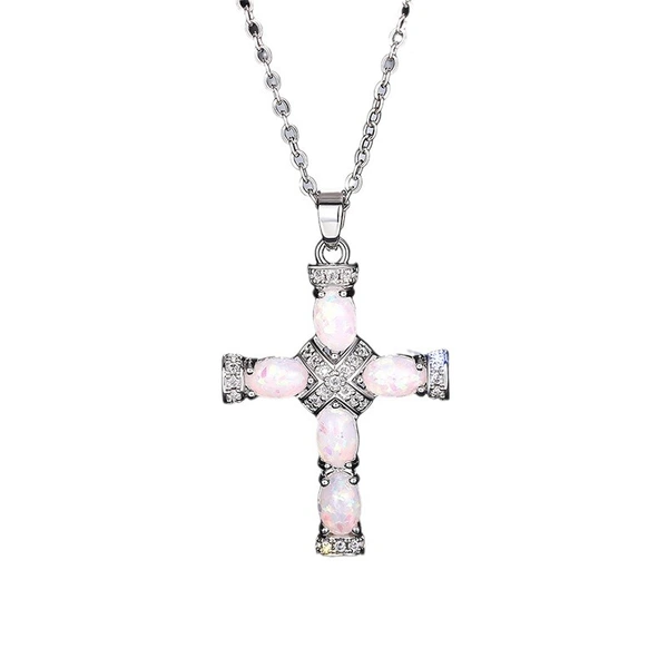   Factory direct sales necklace new style personality fashionable imitation opal clavicle chain hip hop street style necklace