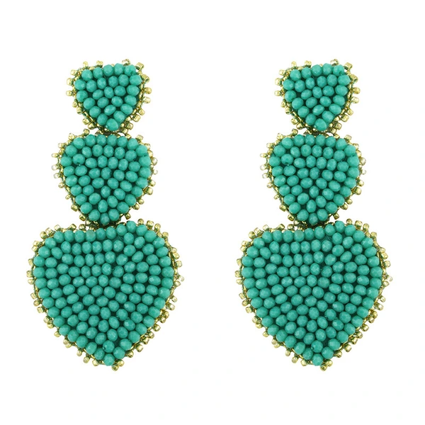 European and American new earrings trend street fashion earrings bohemian style creative rice bead heart earrings erw94