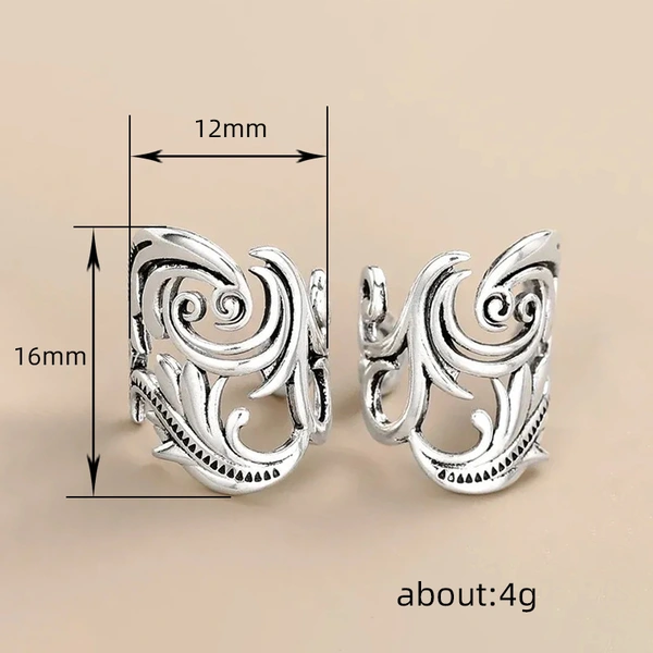 Cold style simple retro ear bone clip personality leaf non-pierced earrings female old-fashioned earrings