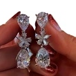 Fashion creative earrings exquisite flower AAA zircon drop earrings bridal banquet all-match earrings